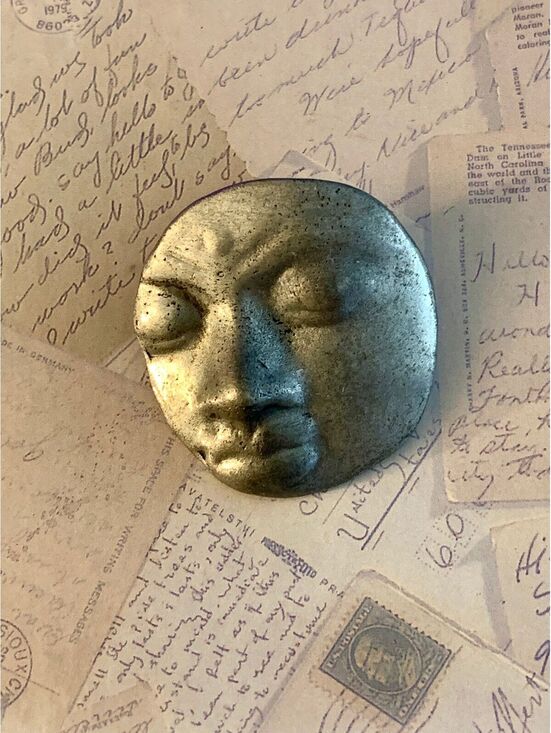 Other - Vintage JUL Signed Abstract Face Shank Button